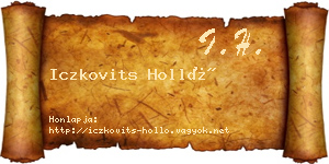 Iczkovits Holló névjegykártya